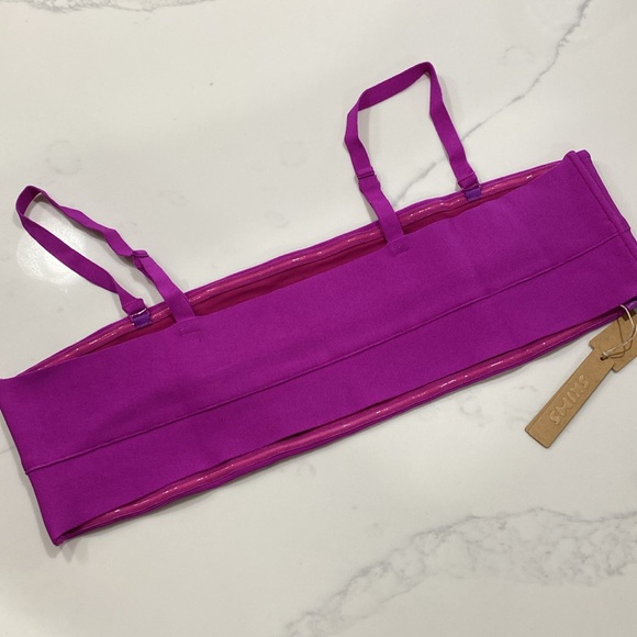 SKIMS KNIT SWIM BANDEAU BIKINI TOP NWT SW BND 0181 Lollipop removable straps - Picture 7 of 10